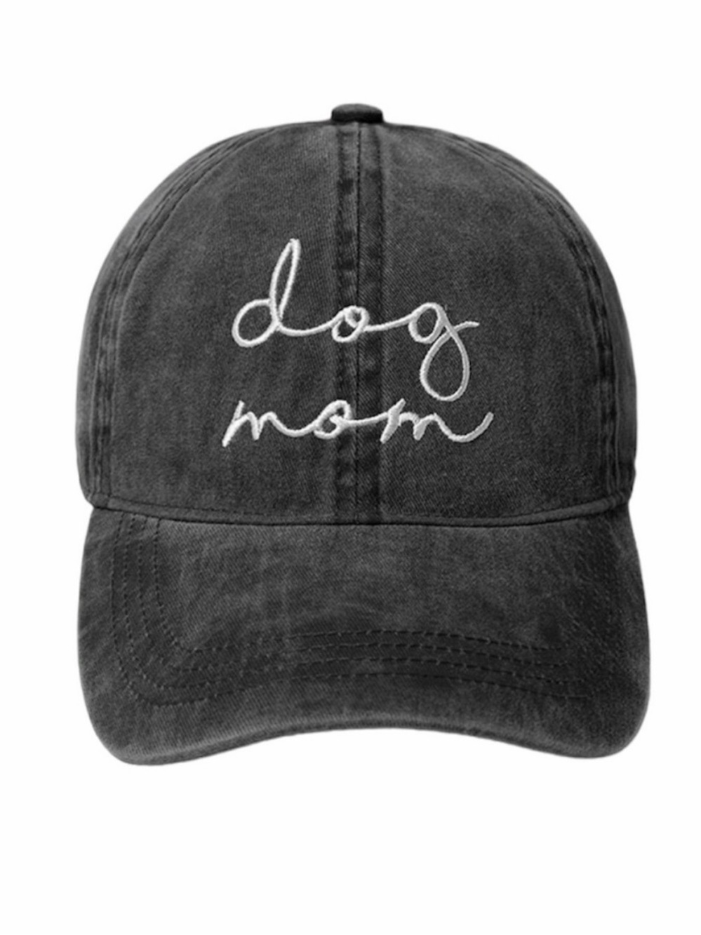 NWT “Dog Mom” Embroidered Baseball Cap - Black - Picture 2 of 2